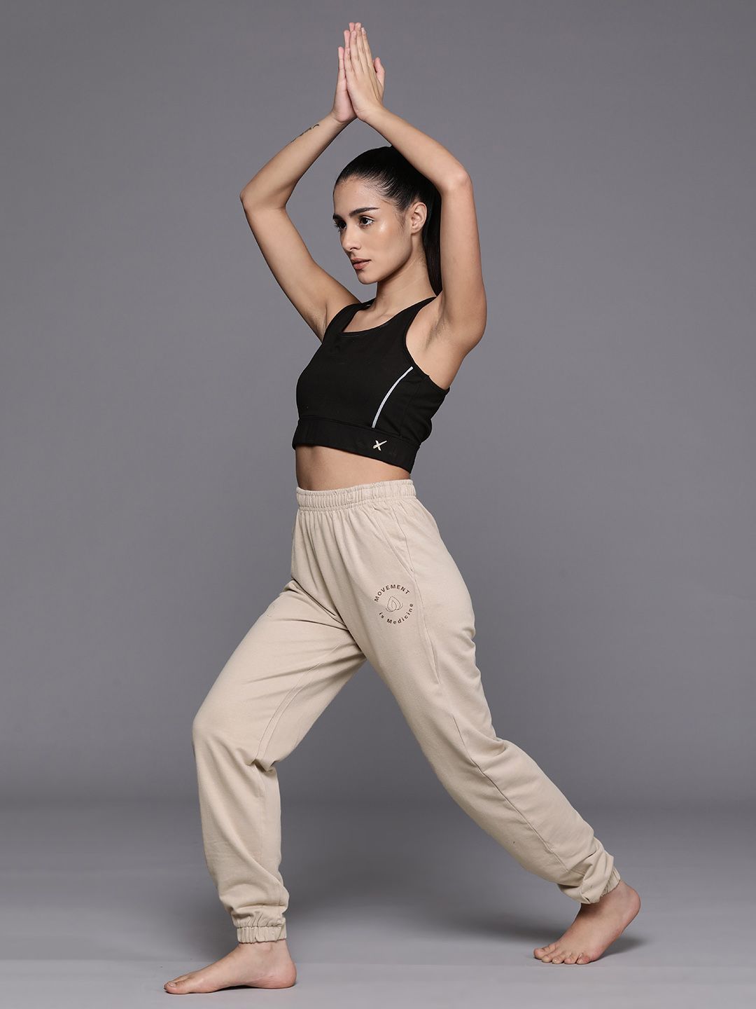 HRX by Hrithik Roshan Women Pure Cotton Flared Fit Yoga Joggers