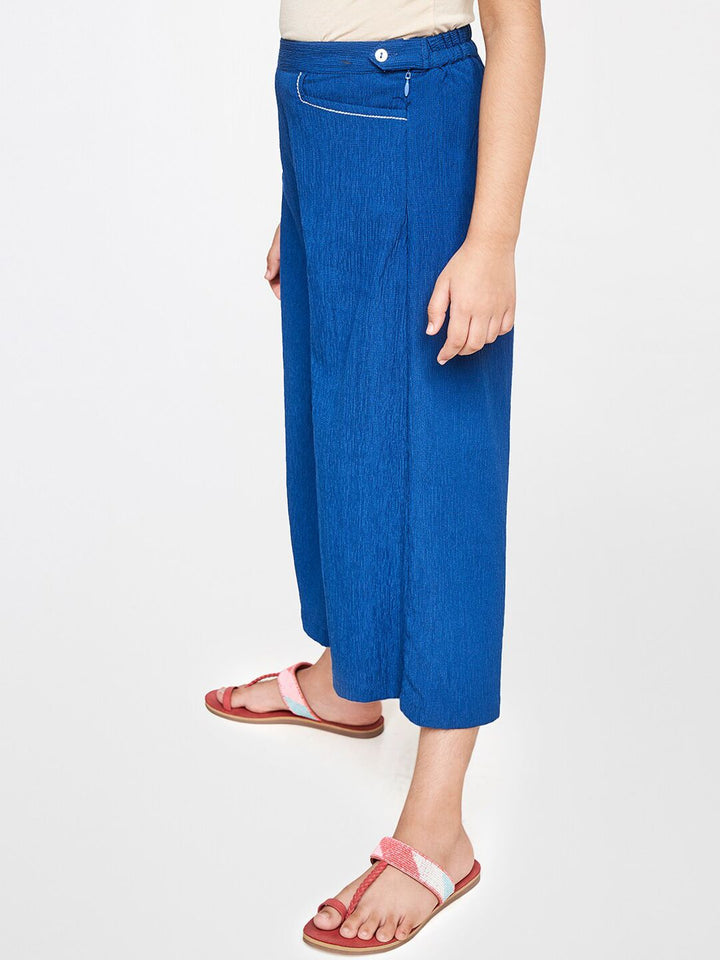 Global Desi Girls Blue Loose Fit Culottes Trousers