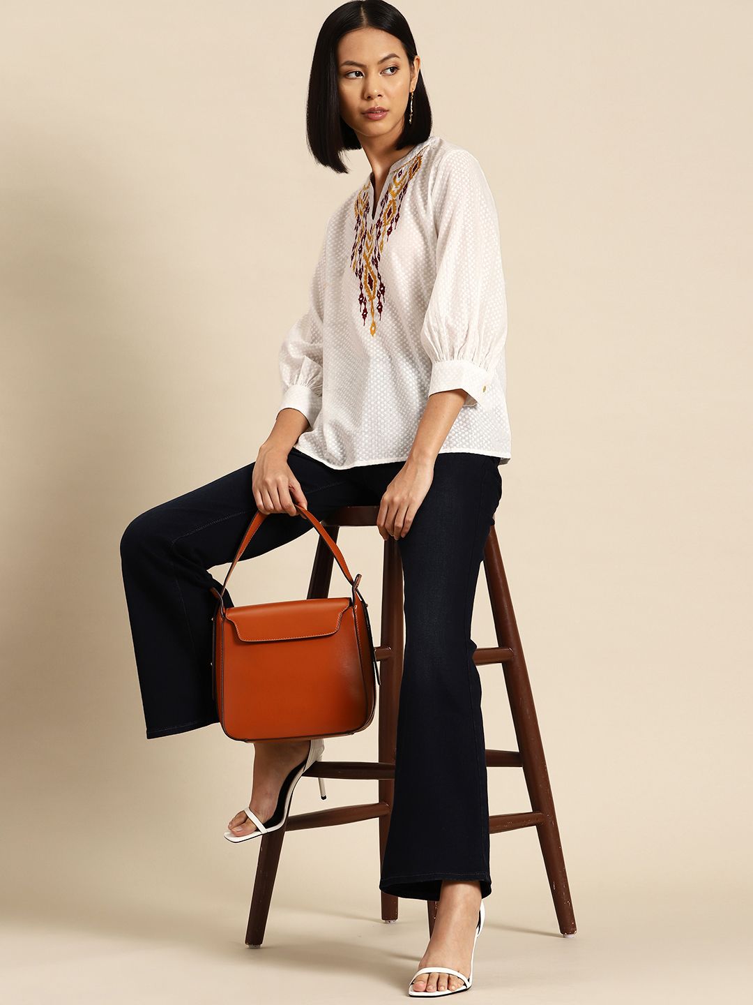 all about you Embroidered Pure Cotton Top