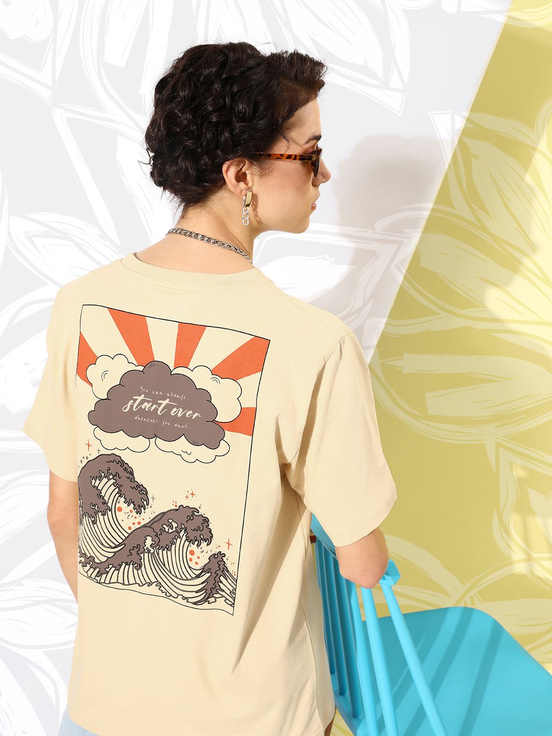 DILLINGER Women Graphic Printed Oversized T-shirt