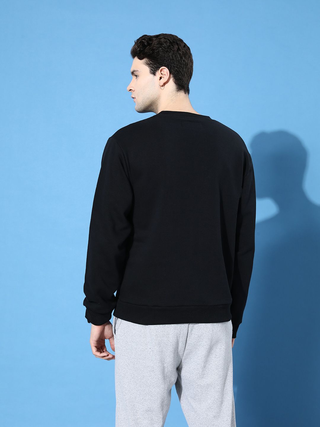 Difference of Opinion Men Printed Oversized Fleece Sweatshirt