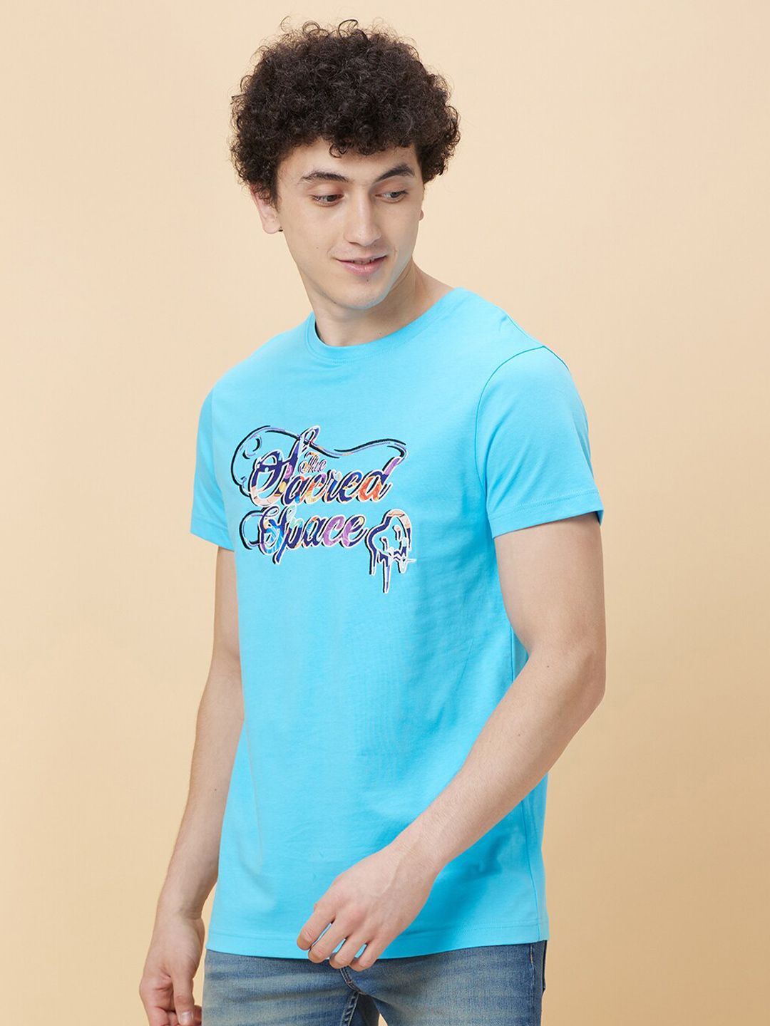 Being Human Typography Printed Round Neck Short Sleeves  T-shirt