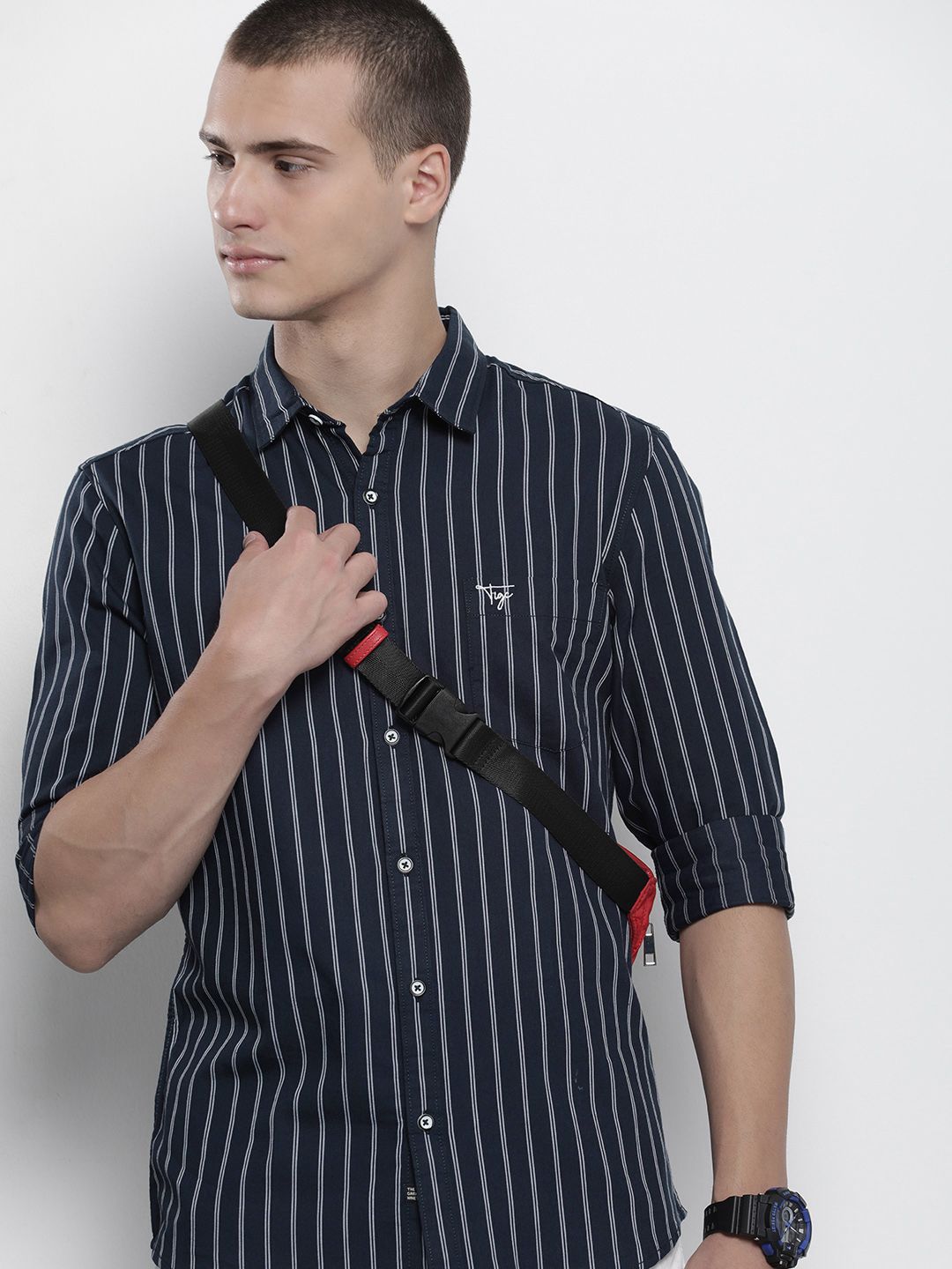 The Indian Garage Co Striped Casual Cotton Shirt