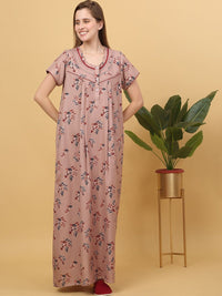 Sweet Dreams Printed pure cotton Maxi Nightdress