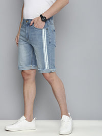 The Indian Garage Co Men Blue Slim Fit Denim Shorts