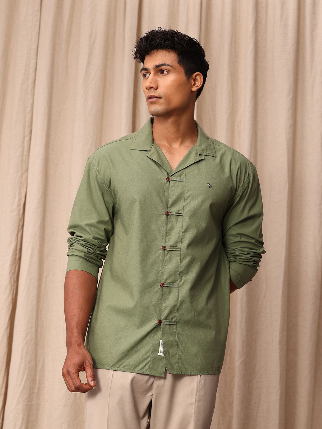 Mr Bowerbird Drop-Shoulder Sleeves Liberal Fit Casual Shirt