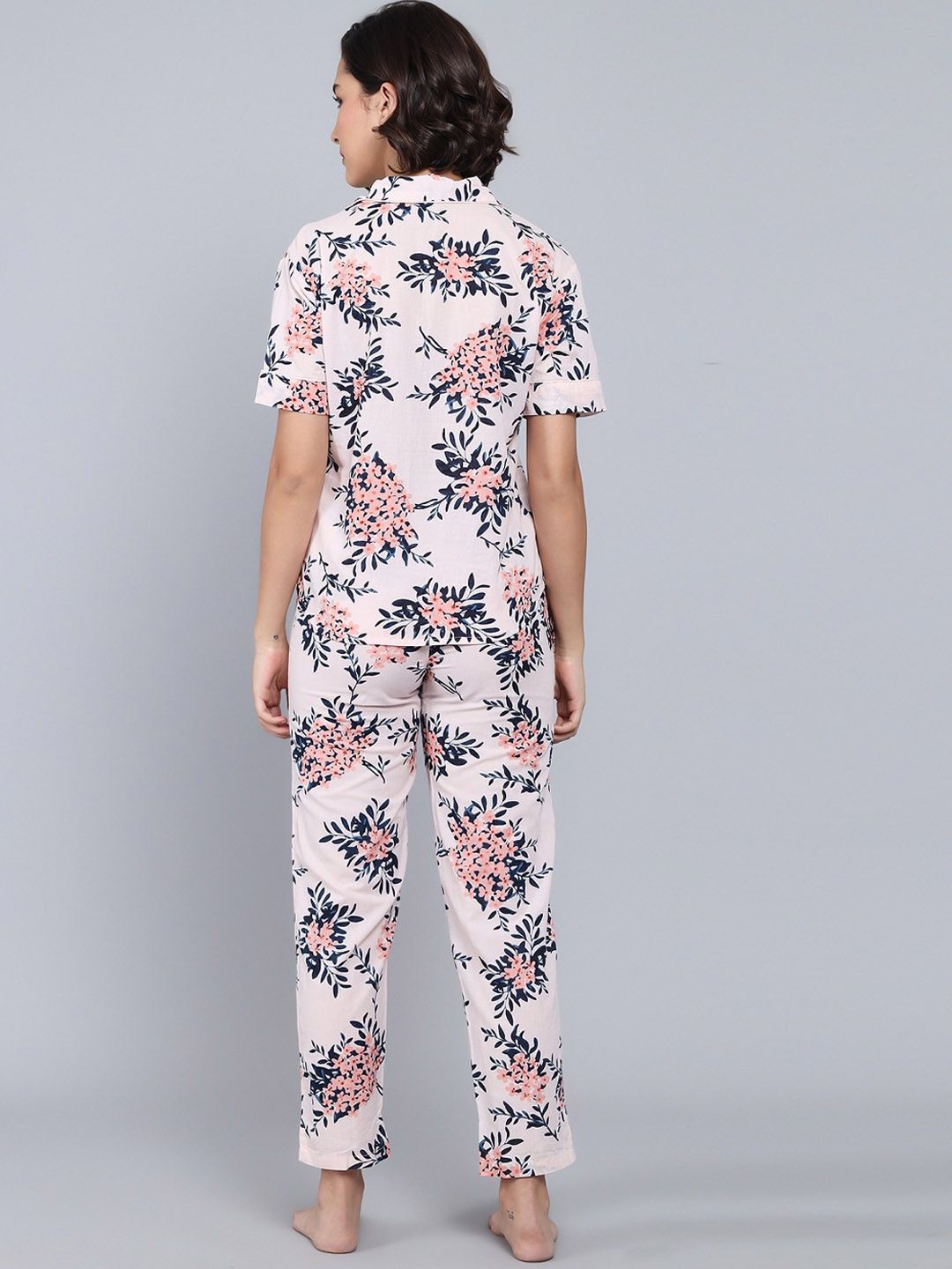 SANSKRUTIHOMES Women Printed Pure Cotton Night Suits