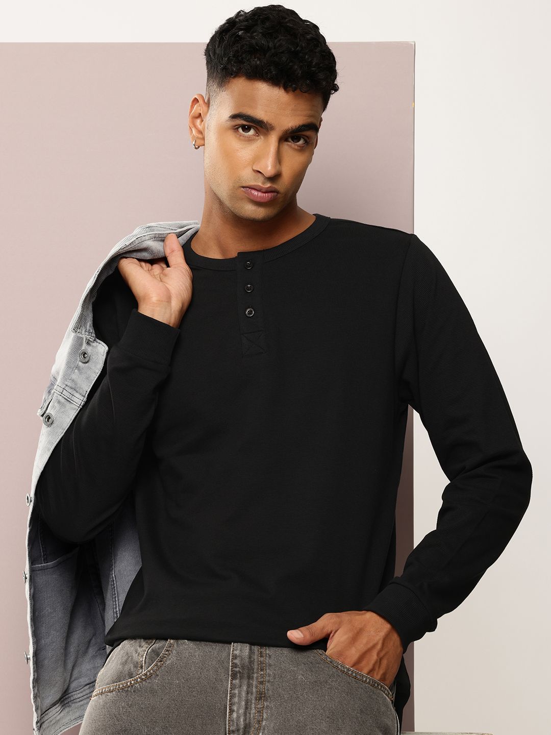 DILLINGER Men Henley Neck T-shirt