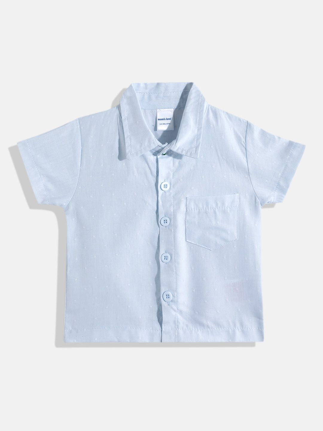 Moms Love Infant Boys Pure Cotton Dobby Shirt