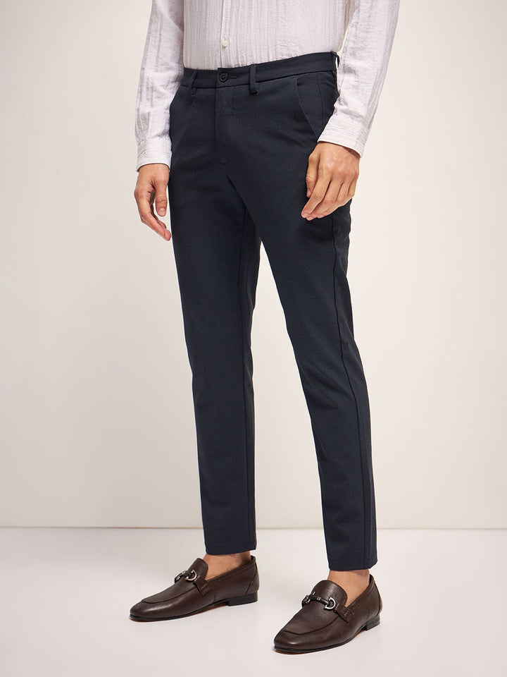 THE BEAR HOUSE Men Mid-Rise Slim Fit Regular Trousers