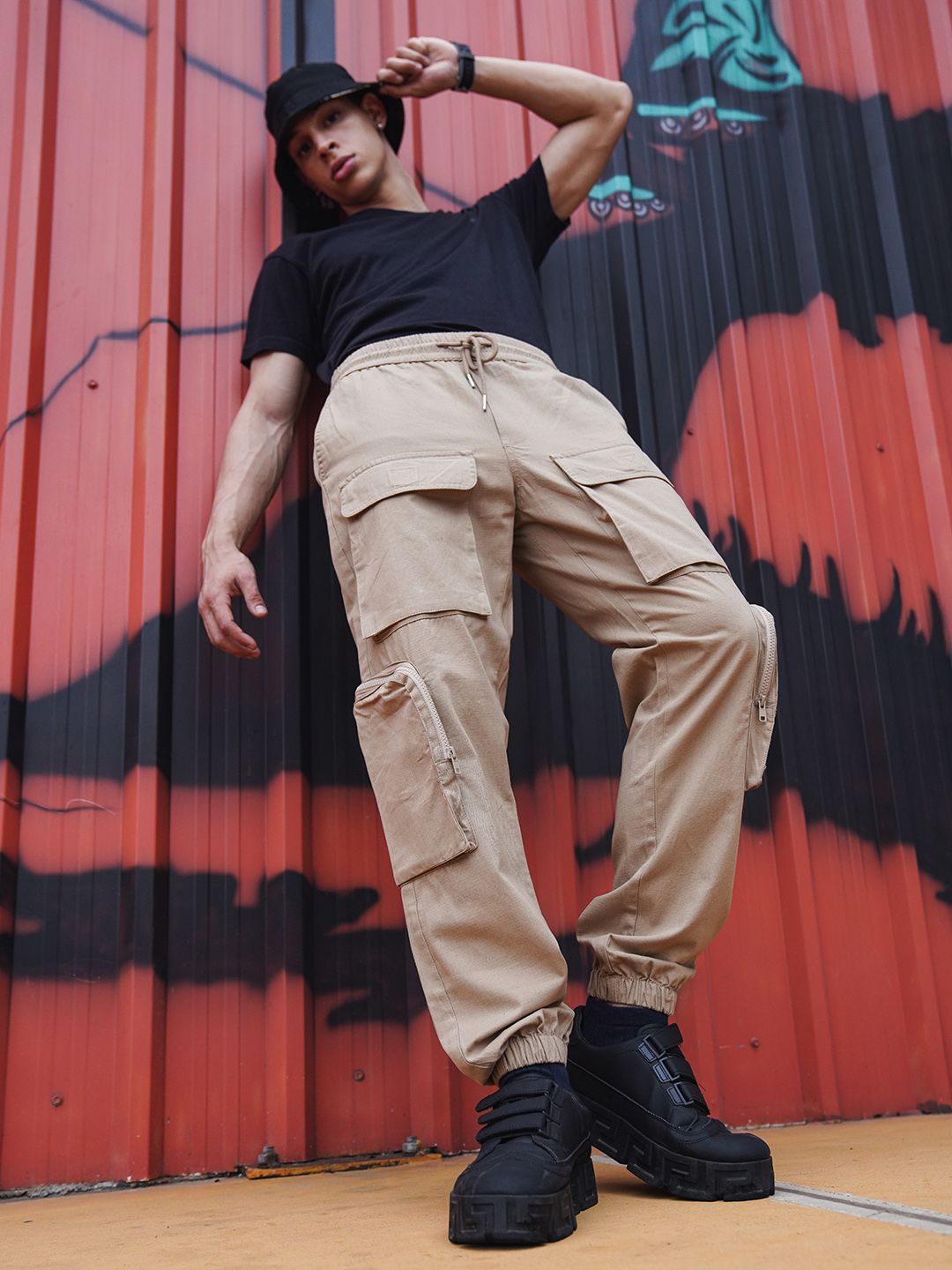 The Indian Garage Co Men Cotton Cargos Trousers