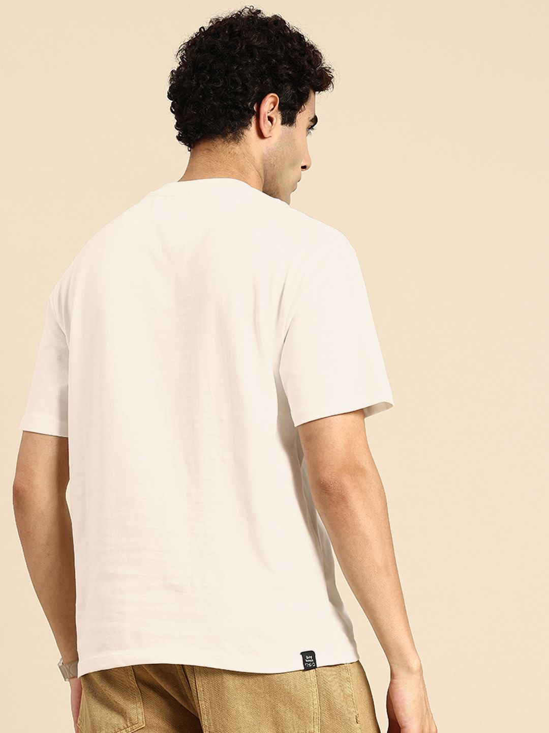 Being Human Brand Logo Printed Drop-Shoulder Sleeves Pure Cotton Easy Fit T-shirt