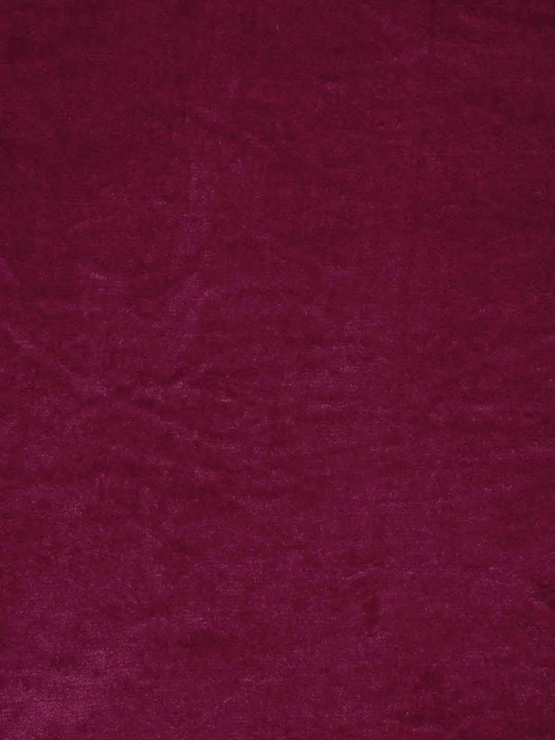 KLOTTHE Maroon Solid Fitted 300 TC Woolen King Bedsheet With 2 Pillow Covers