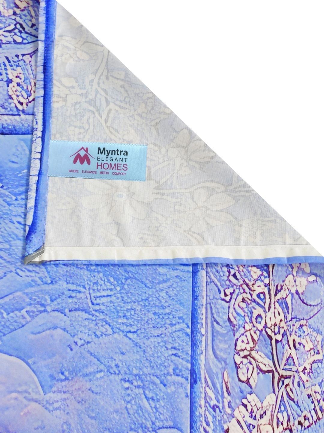 Myntra Elegant Homes Purple & Blue Floral 400 TC King Bedsheet with 2 Pillow Covers