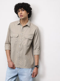ether Pure Cotton Longline Casual Shirt