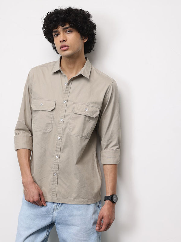 ether Pure Cotton Longline Casual Shirt
