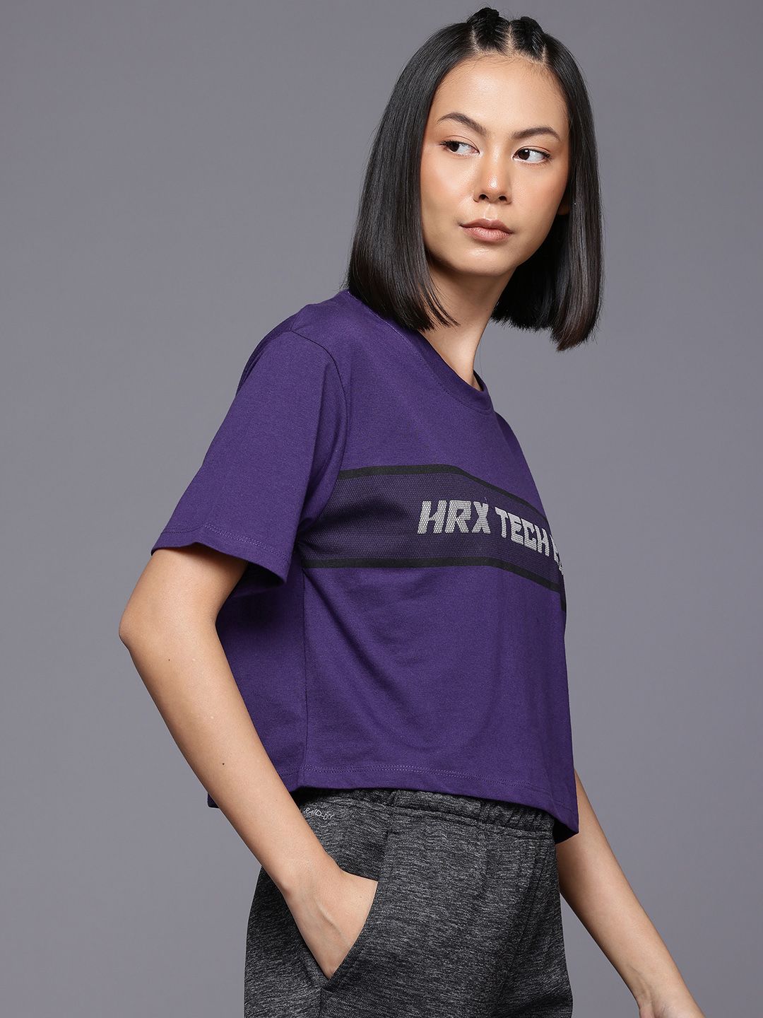 HRX by Hrithik Roshan Typography Printed Drop-Shoulder Sleeves T-Shirt
