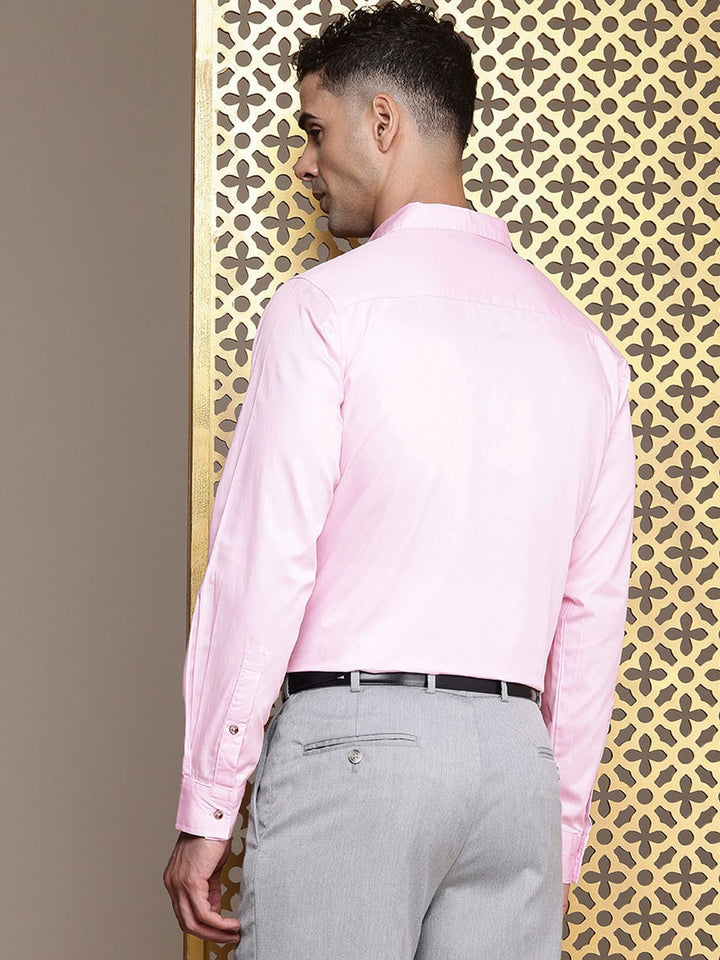 House of Pataudi Floral Embroidered Pure Cotton Party Jashn Shirt