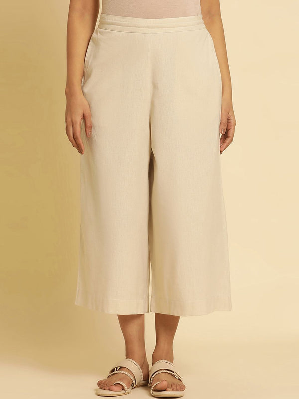 W Women Straight Fit Cropped Ethnic Culottes Trousers