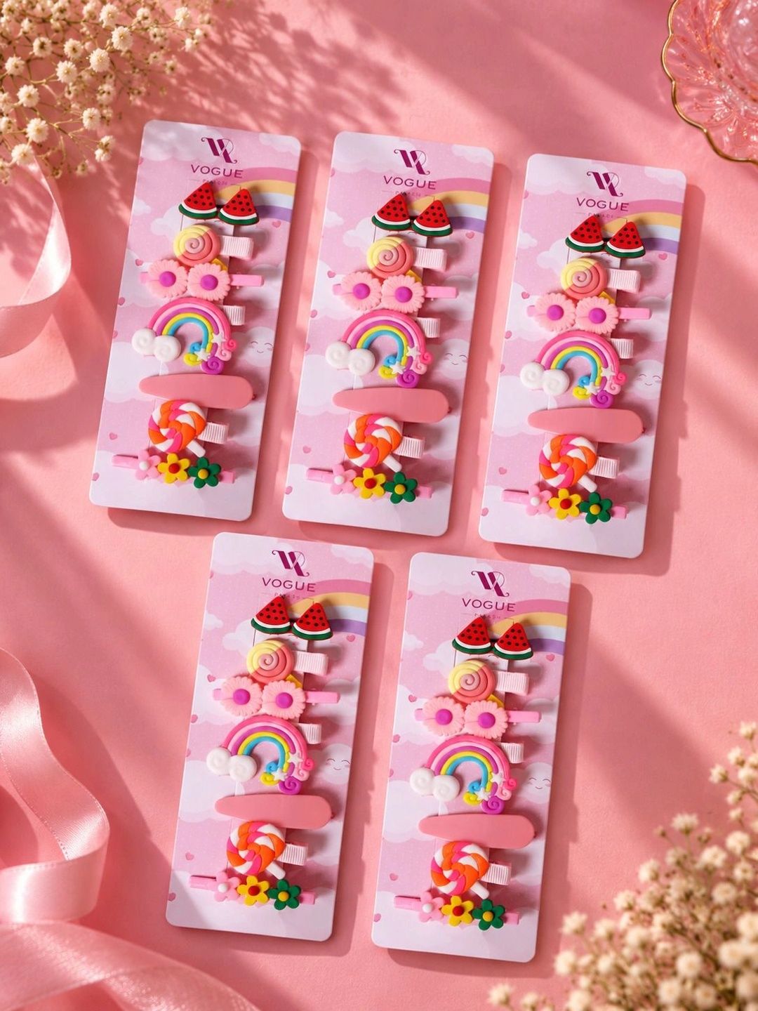 VOGUE PANASH Set Wanita 5 Klip Rambut Alligator Berhias