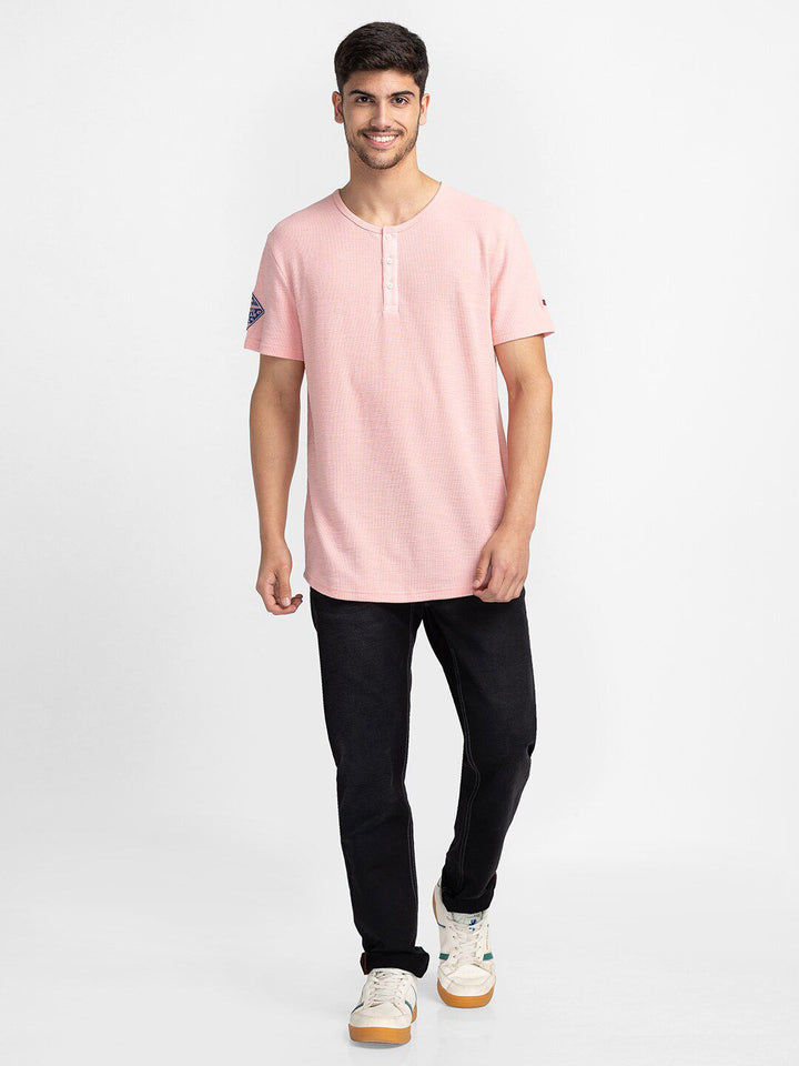 Being Human Henley Neck Cotton T-Shirt