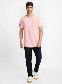 Being Human Henley Neck Cotton T-Shirt