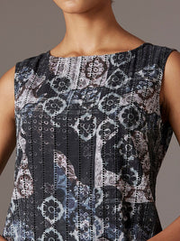 W Black & White Printed Pure Cotton A-Line Dress
