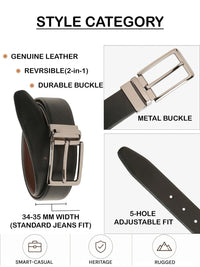 Teakwood Leathers Men Textured Leather Reversible Belt