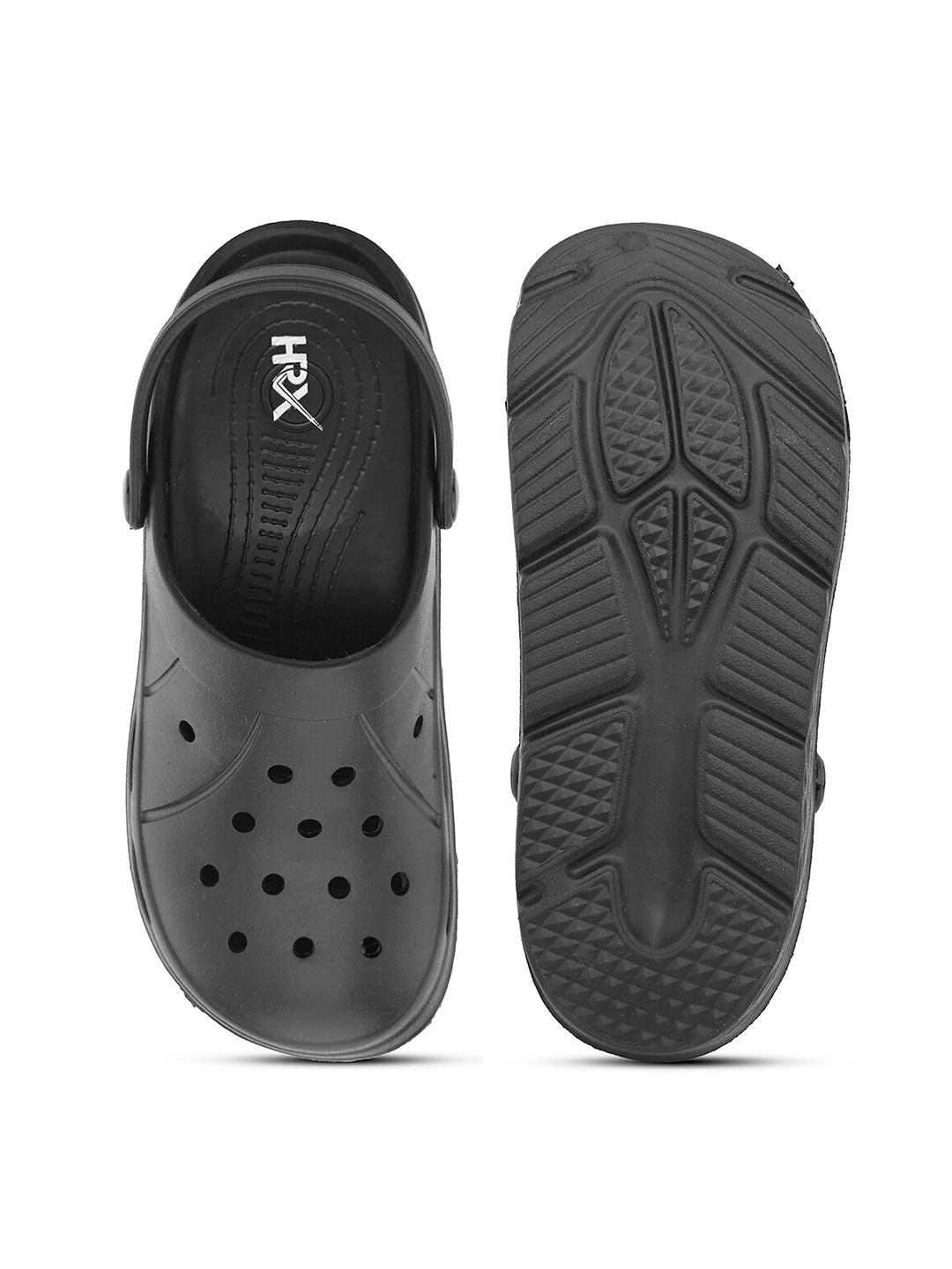 HRX by Hrithik Roshan Women Black Self Design Rubber Clogs
