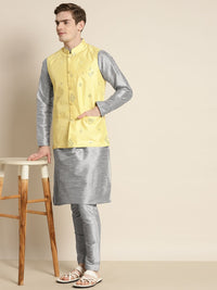 SOJANYA Men Mirror Work Kurta with Churidar