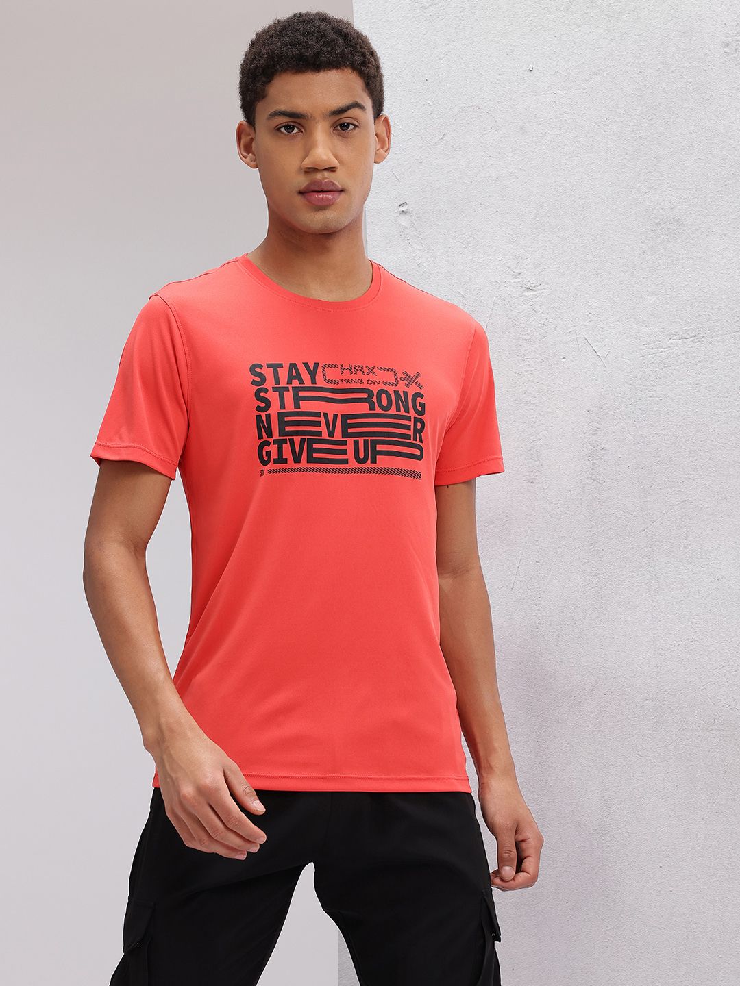 HRX by Hrithik Roshan Typography Print Rapid-Dry Training T-shirt