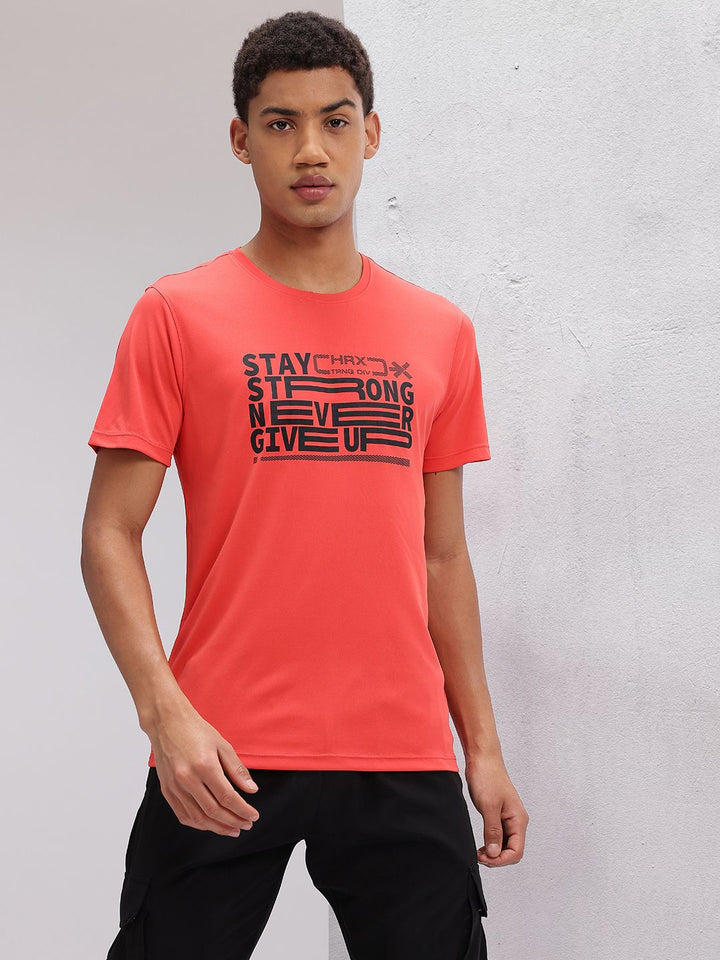 HRX by Hrithik Roshan Typography Print Rapid-Dry Training T-shirt