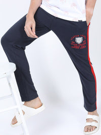 HIGHLANDER Men Navy Blue Printed Slim Fit Track Pants
