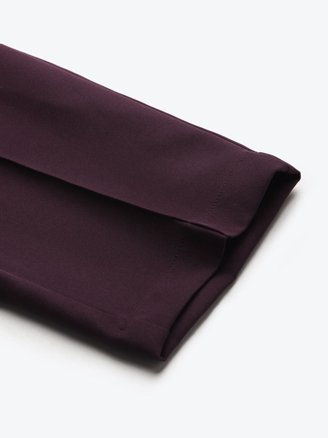 SASSAFRAS Women Burgundy Tailored Cropped Peg Trousers
