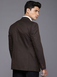 Raymond Notched Lapel Single Breasted Contemporary Fit Self Design Formal Blazers