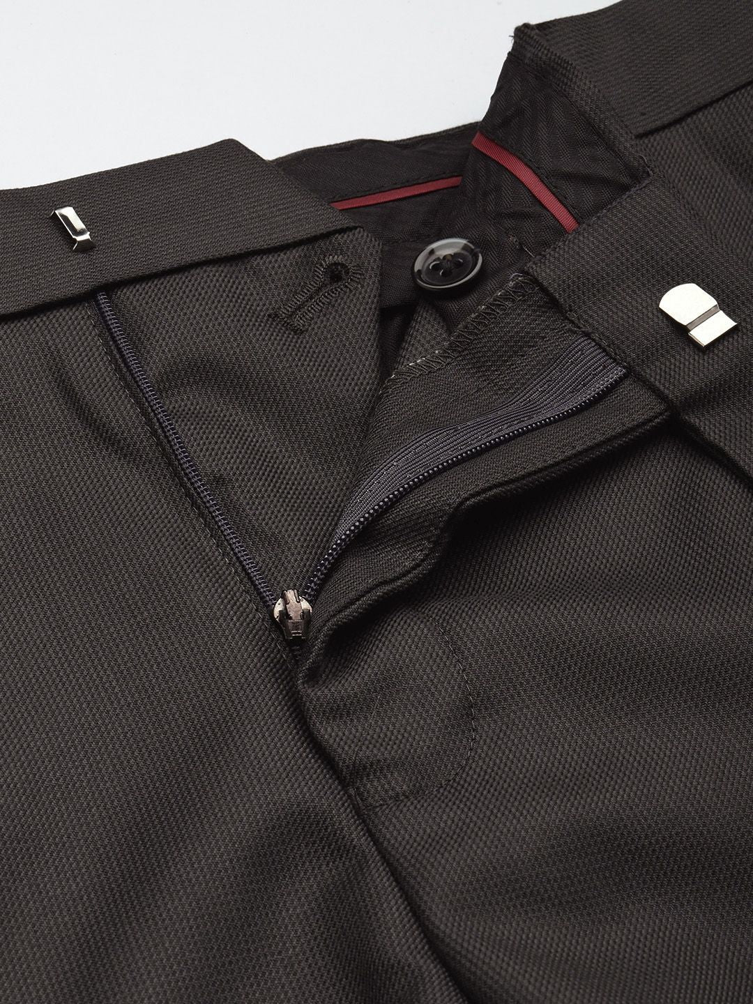 Raymond Men Textured Slim Fit Formal Trousers