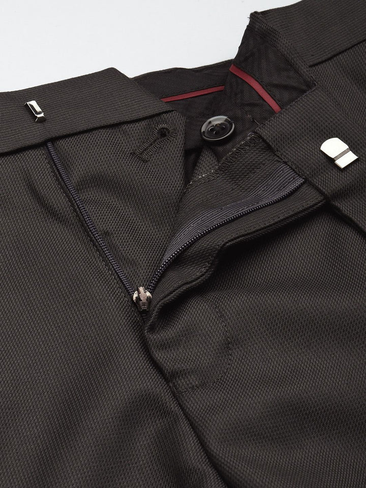 Raymond Men Textured Slim Fit Formal Trousers