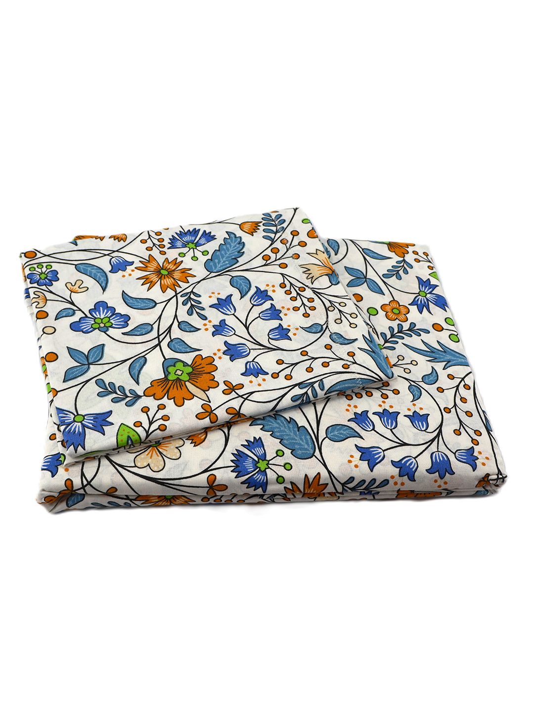 BOMBAY DYEING Cardinal Brown Floral Printed Cotton 120 TC Queen Bedsheet Set 2.54 x 2.24 m