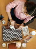 ZOUK Women Black & Brown Printed Jute Laptop Sleeve