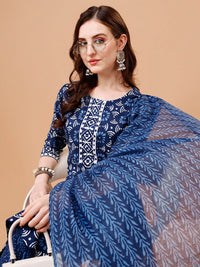 KALINI Floral Printed Kurta & Trousers With Dupatta