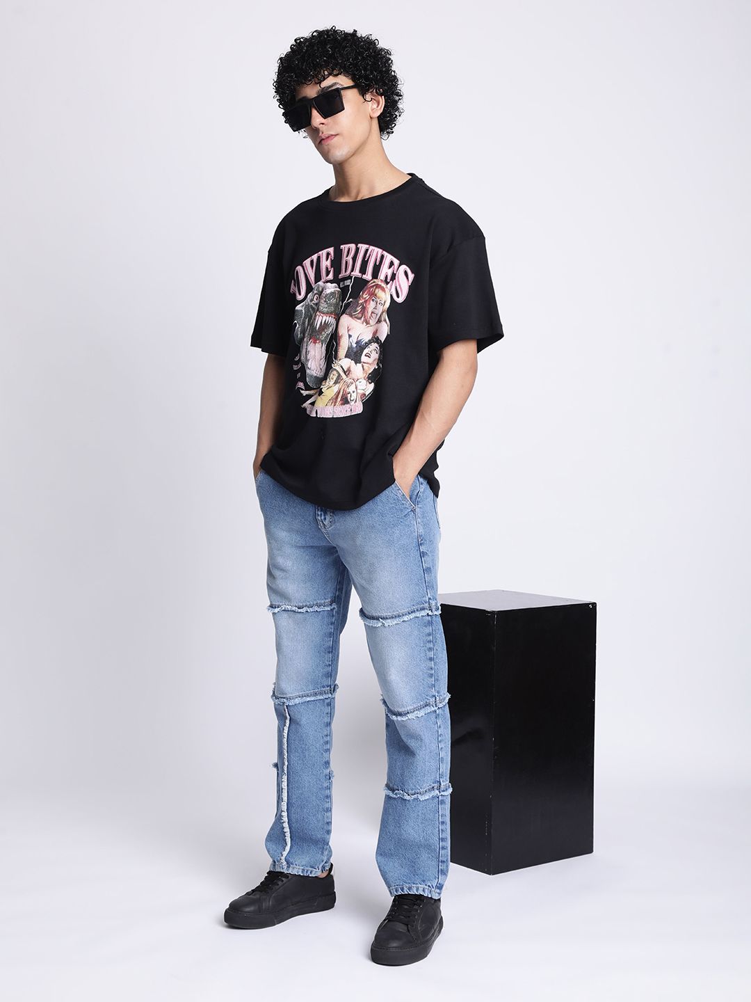 Bene Kleed Men Graphic Printed Round Neck Cotton Oversized T-shirt