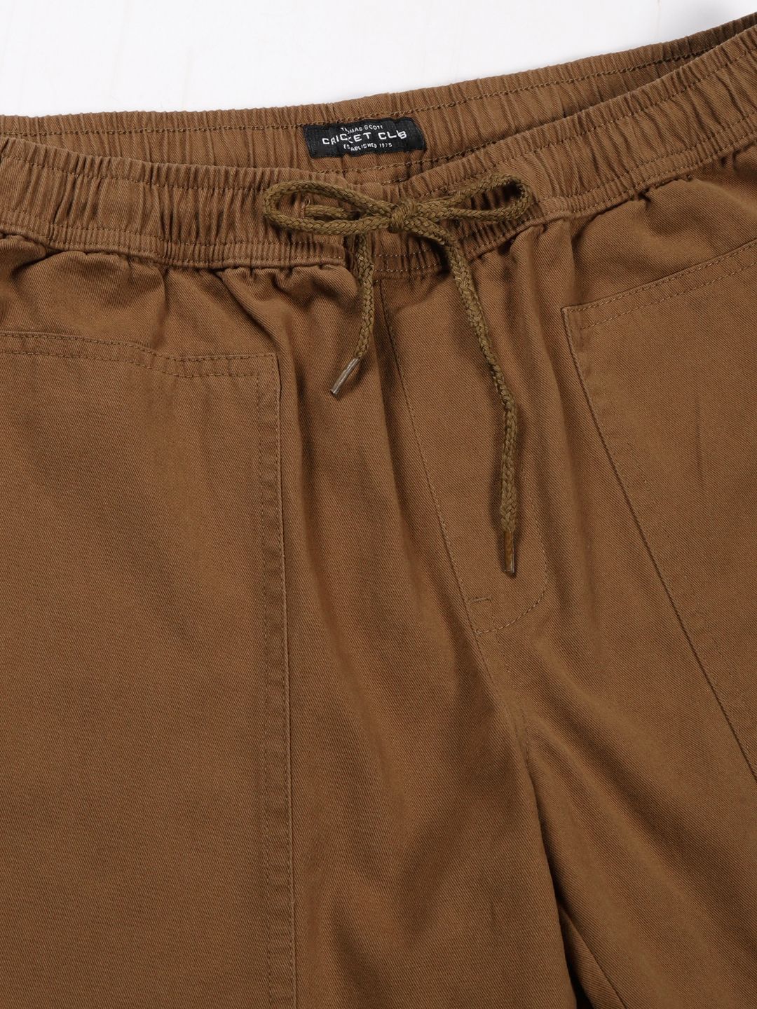 Thomas Scott Men Relaxed Loose Fit Mid-Rise Pure Cotton Trousers