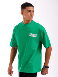 The Indian Garage Co Pure Cotton Back Printed Boxy Oversized Round Neck T-shirt