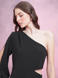 DressBerry One Shoulder Cut-Out Detail Jumpsuit