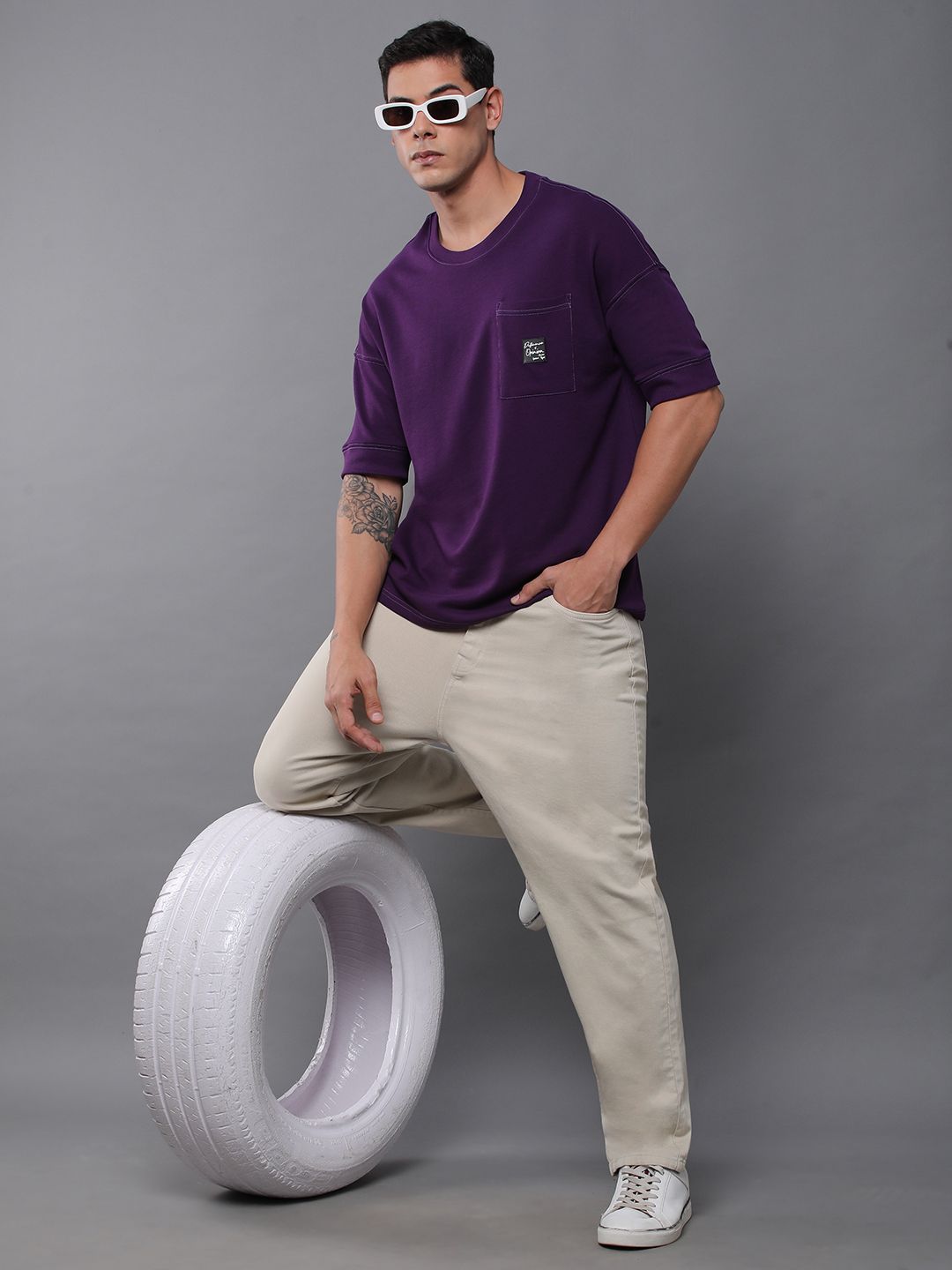 Difference of Opinion Men Oversized Drop Shoulder Ultra Soft Drapey Cotton T-Shirt
