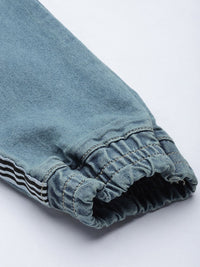 The Indian Garage Co Men Blue Slim Fit Light Fade Stretchable Jogger Jeans