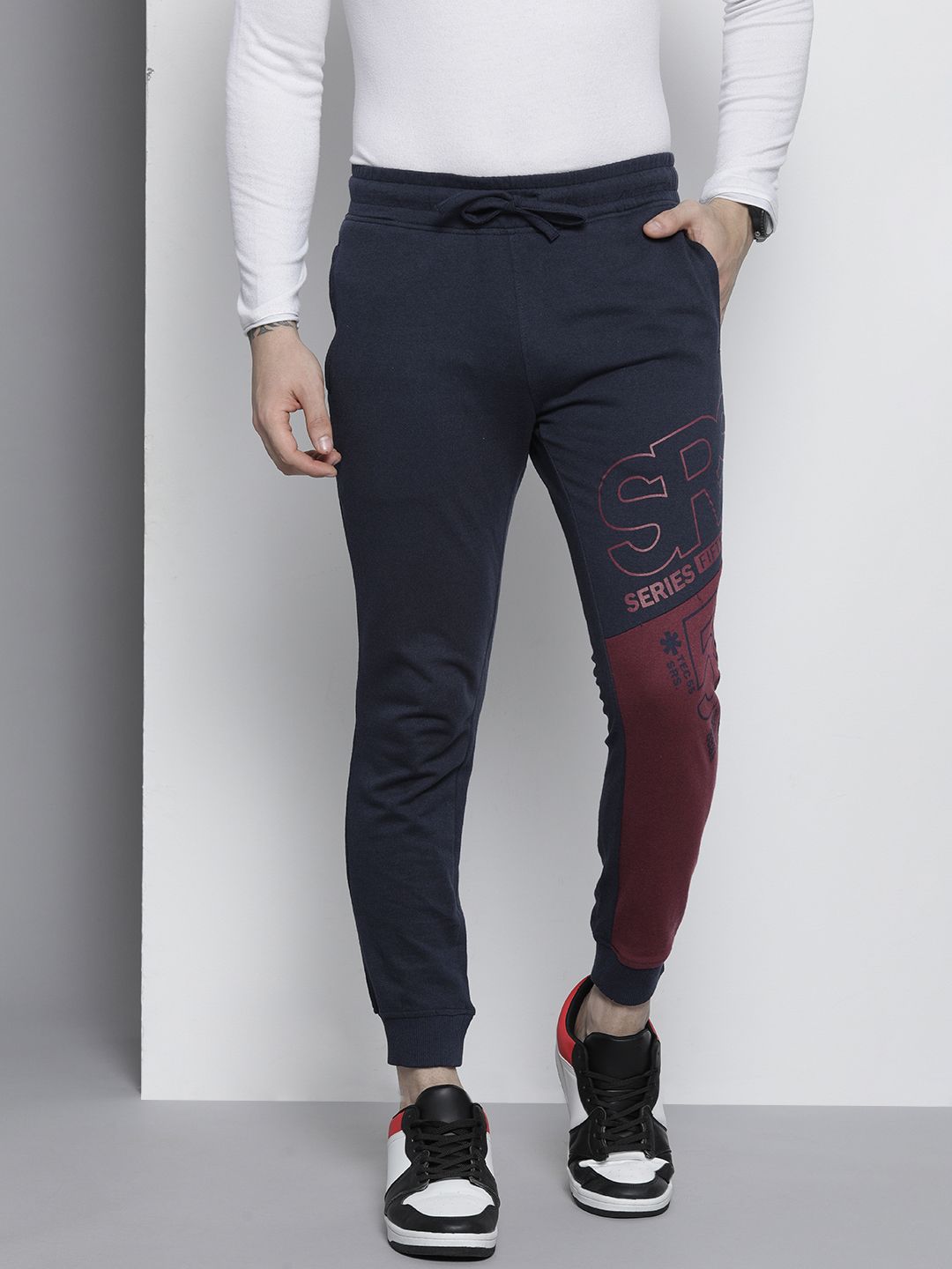 The Indian Garage Co Men Typography Slim Fit Joggers