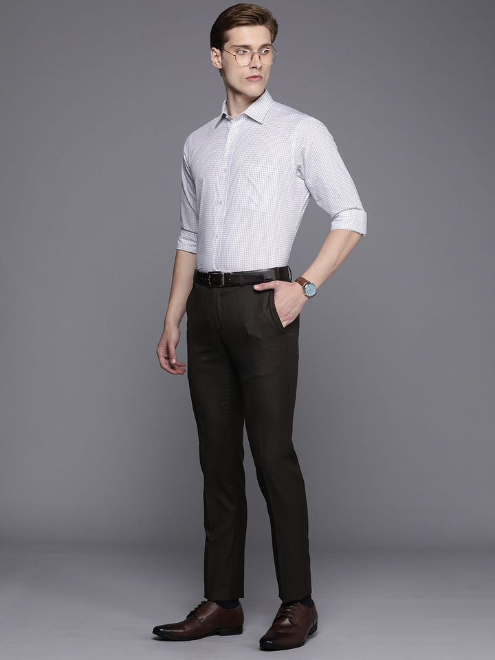 Raymond Pure Cotton Slim Fit Checked Formal Shirt