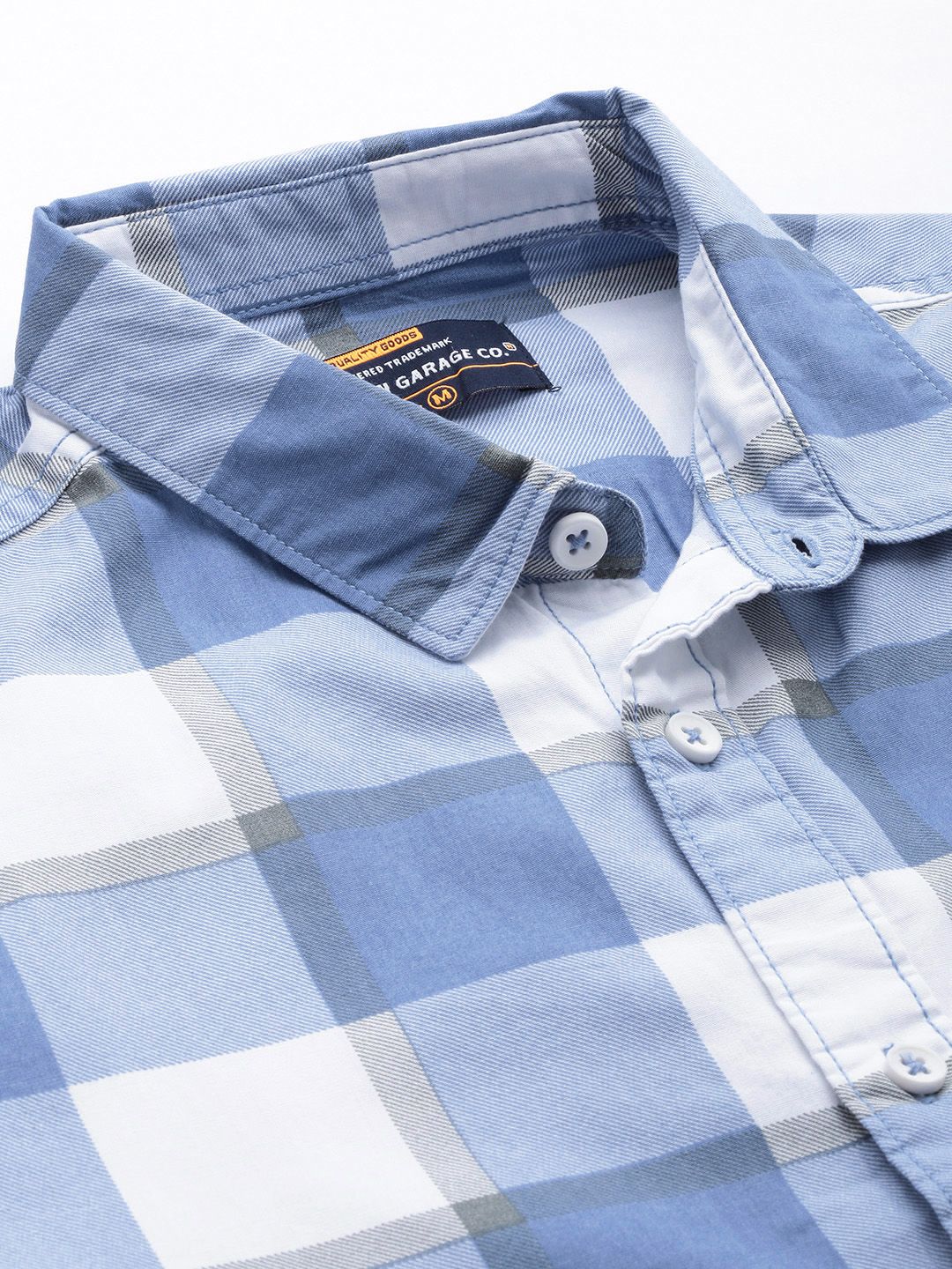 The Indian Garage Co Men Windowpane Checked Casual Shirt