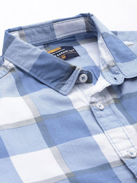 The Indian Garage Co Men Windowpane Checked Casual Shirt